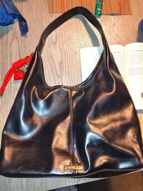 Madden Girl Black Leather Shoulder Bag - Classic Womens Tote
